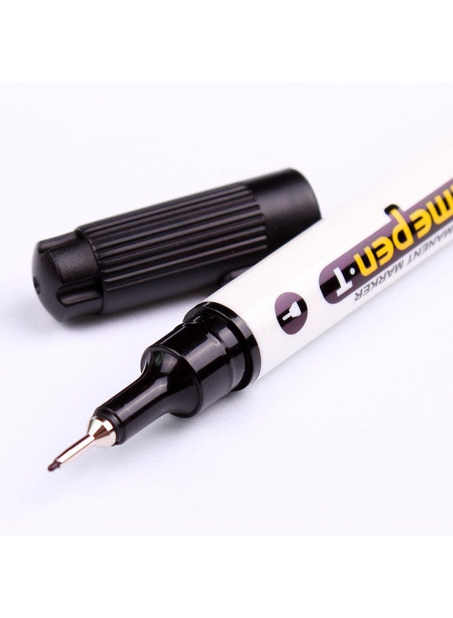 Monami قلم ماركر حبر دائم من مونا مي (T) مزدوج الخط أسود (عبوة من 12 قلم) - Image 5