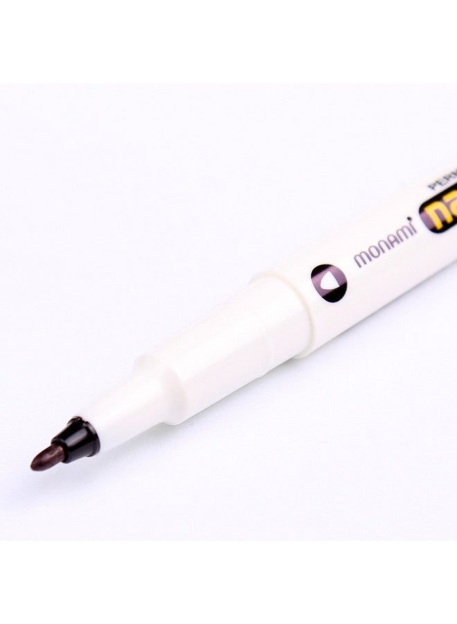 Monami قلم ماركر حبر دائم من مونا مي (T) مزدوج الخط أسود (عبوة من 12 قلم) - Image 4