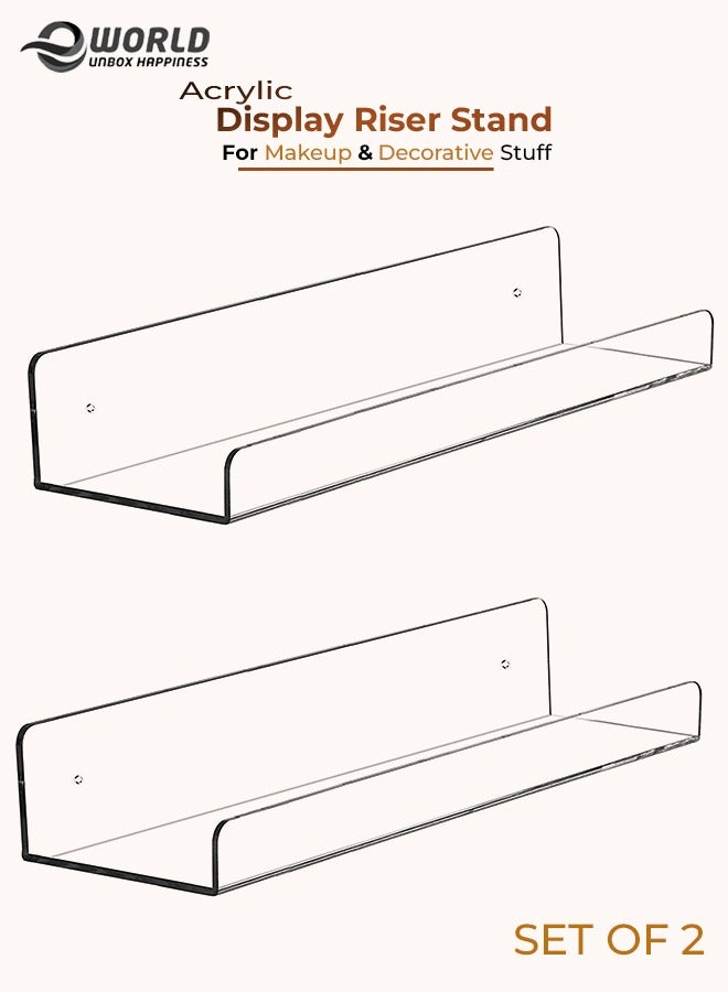 Eworld Pack of 2 clear Acrylic Display Riser for jewelry and Decorative stuff - Image 1