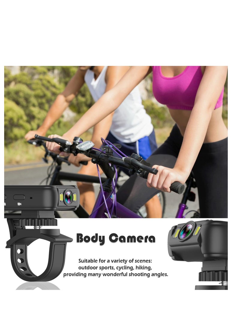 128GB Body Camera 4K 30FPS UHD Recording,1.4 in Screen Recorder Night Vision Lighting 6HR Life Wearable Camcorder for Outdoor Riding, Home, Sports, Security, Travel Records - Image 5
