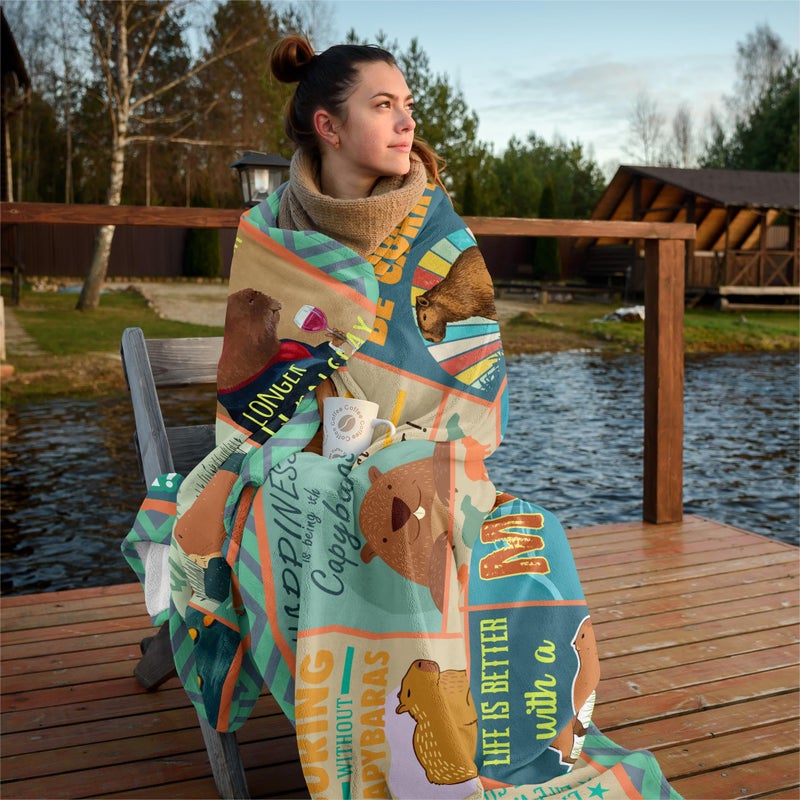 jamfind capybara blanket capybara gifts capybara stuff for capybara lovers capybara birthnay blanket 60 "× 50" capybara gift for girls boys women men capybara birthday party decorations - Image 2