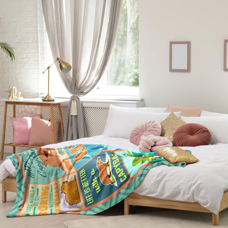 jamfind capybara blanket capybara gifts capybara stuff for capybara lovers capybara birthnay blanket 60 "× 50" capybara gift for girls boys women men capybara birthday party decorations - Image 3