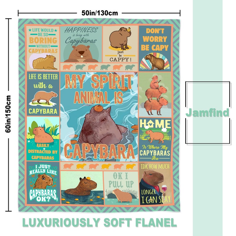 jamfind capybara blanket capybara gifts capybara stuff for capybara lovers capybara birthnay blanket 60 "× 50" capybara gift for girls boys women men capybara birthday party decorations - Image 4