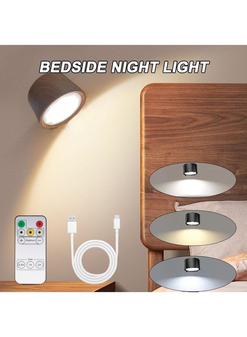SYOSI Rechargeable Wall Lights, Battery Operated Indoor Cordless Sconces with Remote Control, 3 Color Temperatures and Dimmable 360° Rotation, Perfect for Bedroom, Reading, and Living Room, Black - Image 2