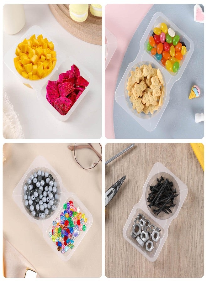 ABEJFIC 15 Sets Reusable Snack Containers, Double Compartment Condiment Containers with Lid, 2 Compartment Snack Pack Containers for Condiments or Dips, Sauce Snack, Salad Dressing, Sampling, Travel Snack - Image 5