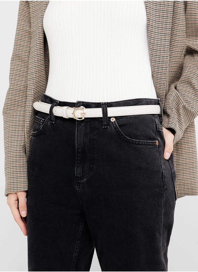 GUESS Logo Detailed None Allocated Hole  Belt