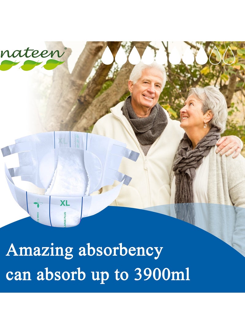 ناتين حفاضات Nateen Combi Maxi Inclatinence للبالغين ، كبيرة ، مقاس الخصر 115-150 سم ، حفاضات للبالغين 10 عد ، مع طبقة ماصة قصوى ، واقي تسرب ، ملابس داخلية يمكن التخلص منها للرجال والنساء ، امتصاص 3900 مل.  - Image 3