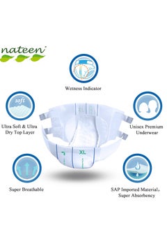 nateen Nateen Combi Maxi Incontinence Adult Diaper, Large, Waist Size 115-150cm,10 Count Adult Diapers,with Maximum Absorbent Layer, Leak Guard,Disposable Underwear for Men&Women,3900ml Absorbency.  - Image 4