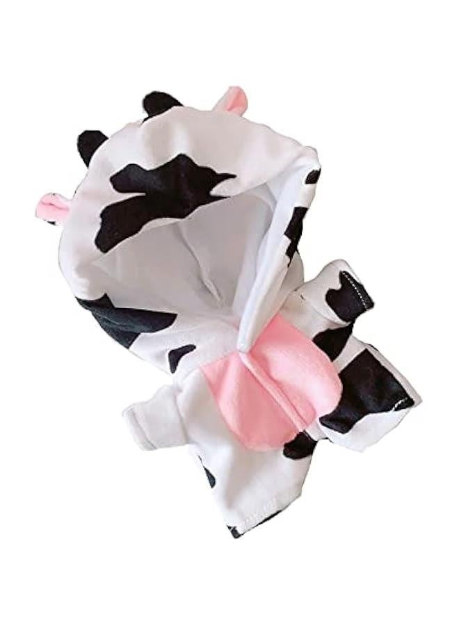 20cm /8 Doll Plush Doll's Clothes Animal one-Piece Garment Suit Pajamas Toys Dolls Accessories (Cow) - Image 1
