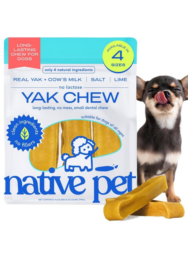 Native Pet Yak Cheese Himalayan Dog Chews - Long Lasting Dental Sticks for Small Breeds- 100% All Natural Himalayan Yak Chews for Small Dogs - Cheese Bone for Aggressive Chewers - 15 Per Pack - Image 1