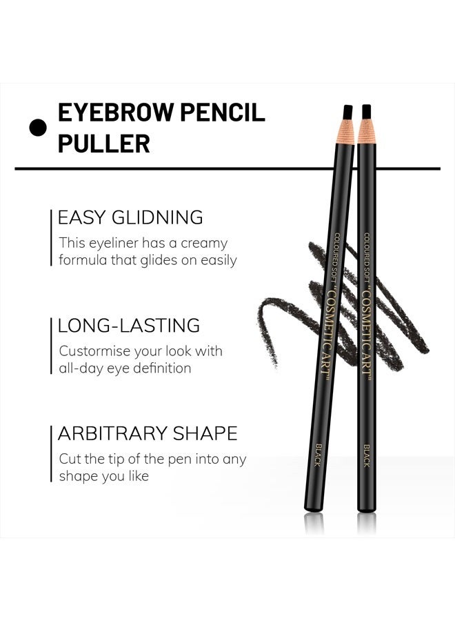 Ownest 6 Pcs Pull Cord Peel-off Eyebrow Pencil Tattoo Makeup and Microblading Supplies Set for Marking, Filling and Outlining, Waterproof and Durable Permanent Eyebrow Liner-Black - Image 3