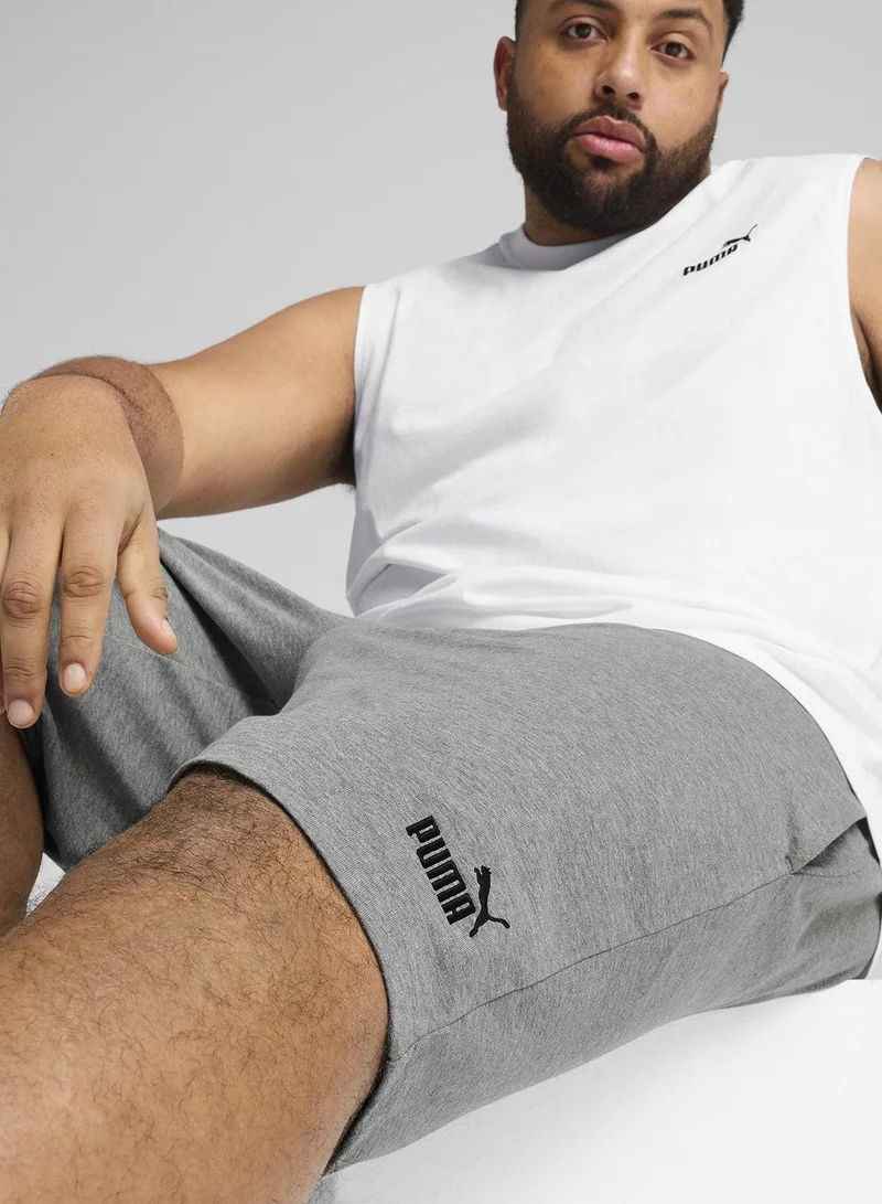PUMA medium gray heather 10" Essential Logo Shorts for Men | Best Price UAE