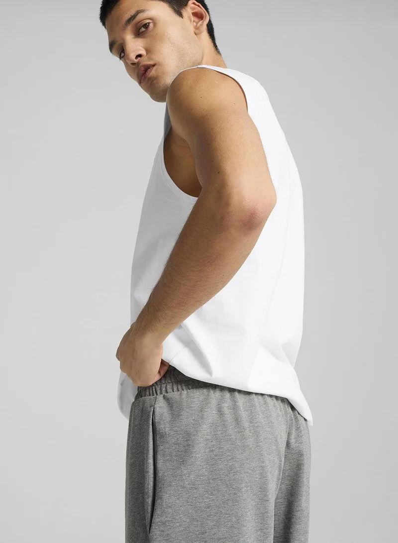 PUMA medium gray heather 10" Essential Logo Shorts for Men | Best Price UAE