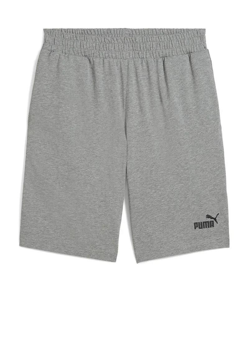 PUMA medium gray heather 10" Essential Logo Shorts for Men | Best Price UAE