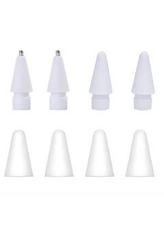 Generic 4pcs Replacement Tips for Apple Pencil, Upgraded No Wear Out Metal Apple Pencil Tips for Apple Pencil 1st/ 2nd Gen/USB-C Apple Pencil Tip，4pcs  Silicone Pencil Nib Tip Protector Cap iPencil Tips  - Image 1