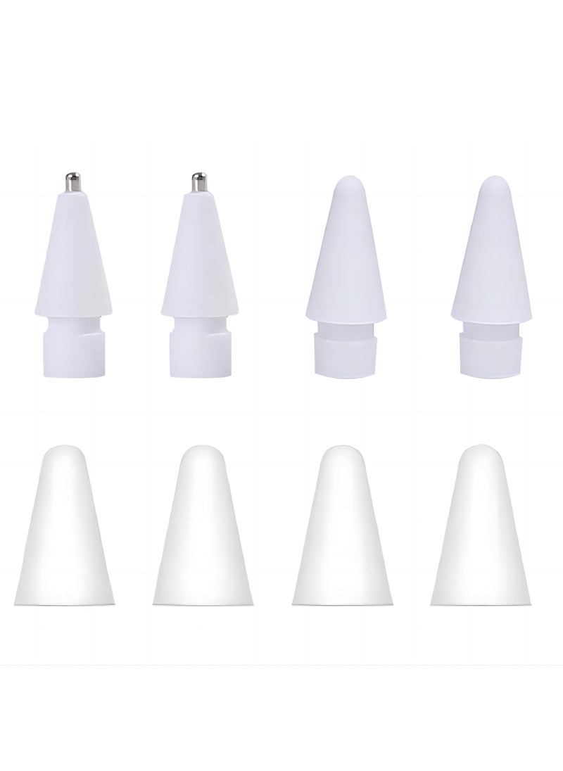 Generic - 4pcs Replacement Tips for Apple Pencil, Upgraded No Wear Out Metal Apple Pencil Tips for Apple Pencil 1st/ 2nd Gen/USB-C Apple Pencil Tip，4pcs  Silicone Pencil Nib Tip Protector Cap iPencil Tips - Image 1