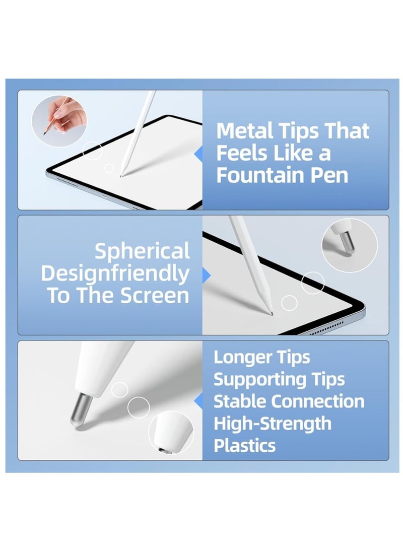 Generic - 4pcs Replacement Tips for Apple Pencil, Upgraded No Wear Out Metal Apple Pencil Tips for Apple Pencil 1st/ 2nd Gen/USB-C Apple Pencil Tip，4pcs  Silicone Pencil Nib Tip Protector Cap iPencil Tips - Image 1
