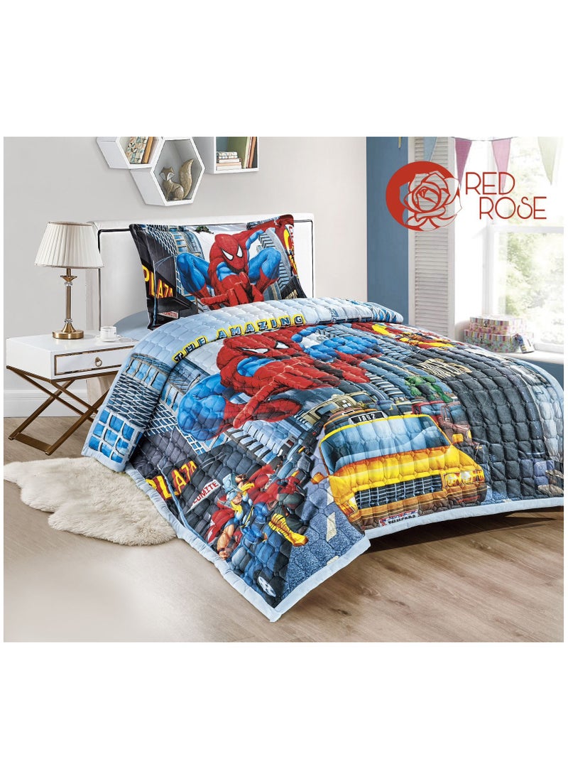 Generic Juego de edredón de 4 piezas Spider-Man, microfibra, 170x230 cm 