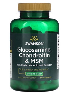 Glucosamine Chondroitin & MSM with Hyaluronic Acid and Collagen 90 Capsules