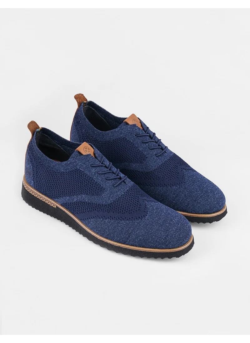 كاباني Knitwear Navy Blue Lace-Up Men's Casual Shoes