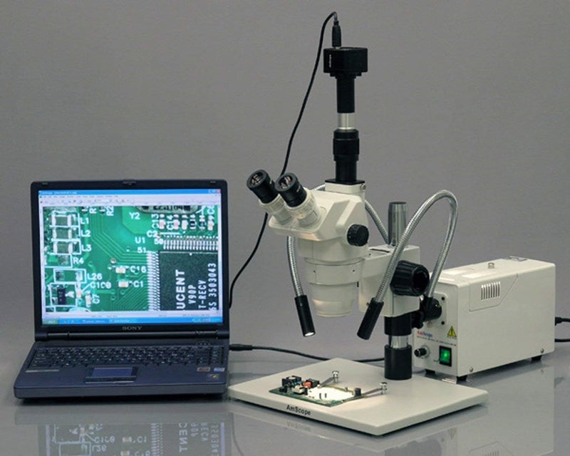 AmScope AmScope HL250AY DualGooseneck Fiber Optic Stereo Microscope Light 150W Halogen Light Source 110V120V  - Image 4