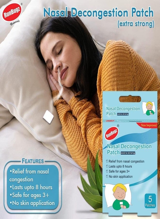 Runbugz Nasal Decongestion Patch for Baby's & Kid's Quick Relief from Runny Nose & Nasal Congestion Cold, Skin Irritation, Sinus Pressure | Lasts Upto 8 Hrs- (Pack of 2, 10 count Patches) - Image 3