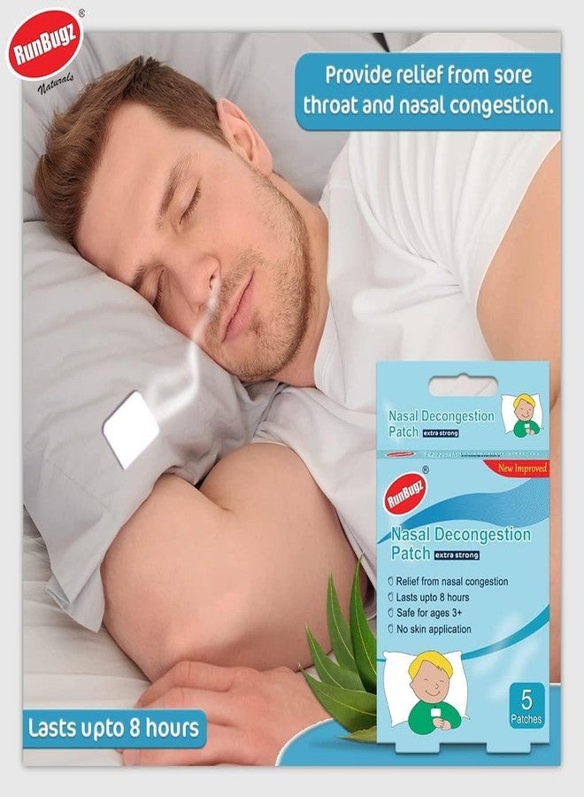 Runbugz Nasal Decongestion Patch for Baby's & Kid's Quick Relief from Runny Nose & Nasal Congestion Cold, Skin Irritation, Sinus Pressure | Lasts Upto 8 Hrs- (Pack of 2, 10 count Patches) - Image 5