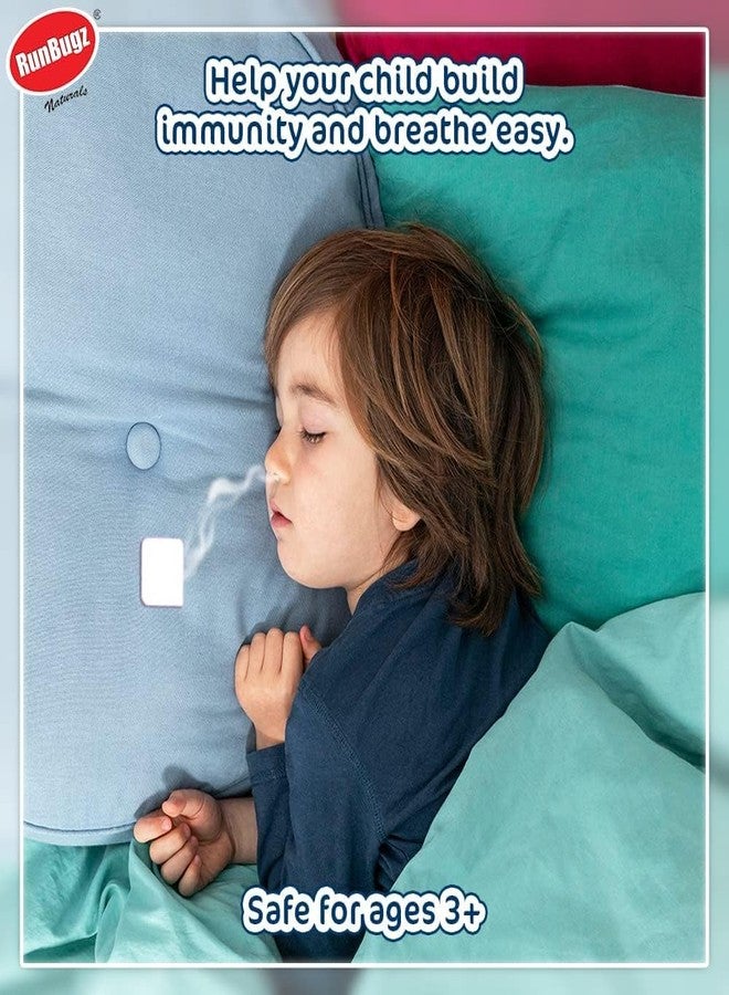 Runbugz Nasal Decongestion Patch for Baby's & Kid's Quick Relief from Runny Nose & Nasal Congestion Cold, Skin Irritation, Sinus Pressure | Lasts Upto 8 Hrs- (Pack of 2, 10 count Patches) - Image 2