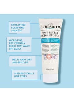CURLSMITH CURLSMITH - Wash & Scrub Detox Shampoo - Vegan Exfoliating Clarifying Shampoo for any Hair Type, Healthy Scalp (8 fl oz)  - Image 3