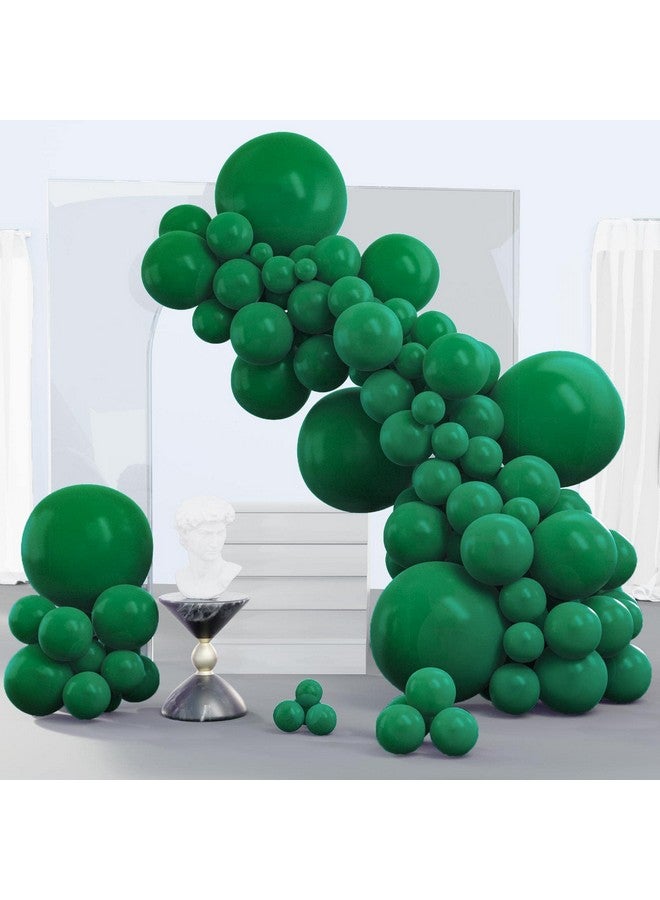 PartyWoo Dark Green Balloons 140 pcs Different Sizes of 18 12 10 5 Inch Hunter Emerald Forest Green Balloon Arch Kit Garland for Graduation Christmas Jungle Birthday Party Decorations Green-Y56 - Image 1
