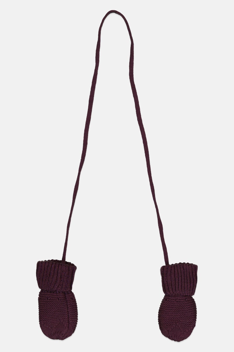 Reserved Toddlers Girl Knitted Socks, Burgundy - Image 1