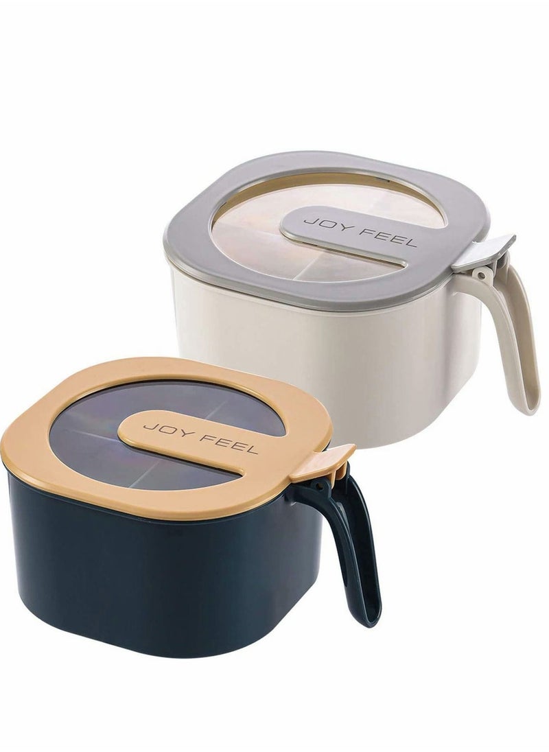Y&D - 2 Pack Seasoning Box Kitchen Storage Container, for Spice Salt Sugar Cruet, with Cover and Spoons, Pepper Pots multi - Image 1