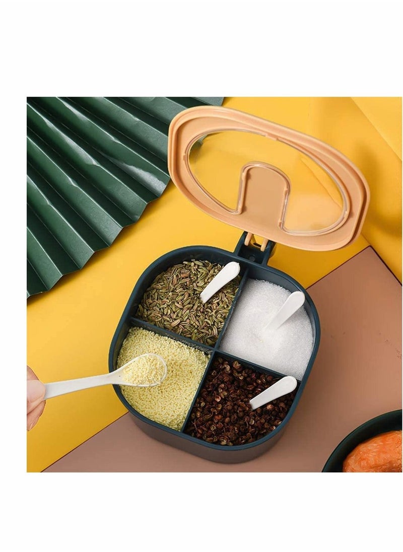 Y&D - 2 Pack Seasoning Box Kitchen Storage Container, for Spice Salt Sugar Cruet, with Cover and Spoons, Pepper Pots multi - Image 1