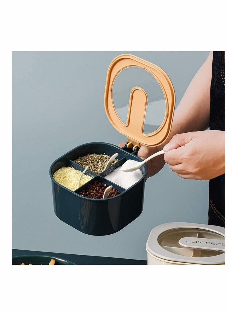 Y&D - 2 Pack Seasoning Box Kitchen Storage Container, for Spice Salt Sugar Cruet, with Cover and Spoons, Pepper Pots multi - Image 1