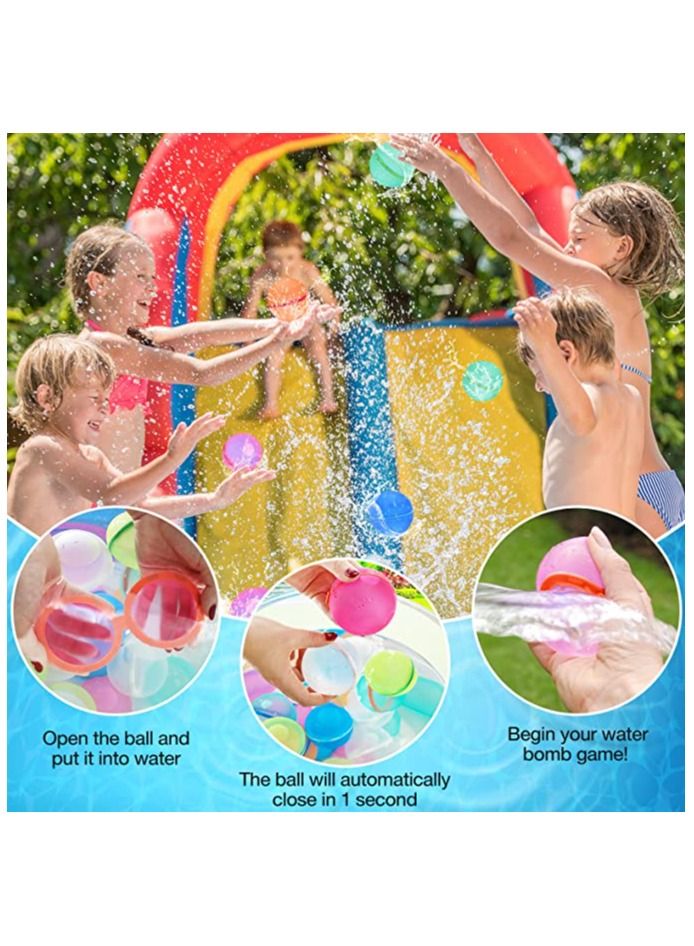 ORiTi ORiTi Reusable Water Bomb Balloons, Latex-Free Silicone Water Ball with Mesh Bag, Self-Sealing for Kids Adults Outdoor Activities Water Games Toy Summer Fun Party Supplies (6Pcs)  - Image 3