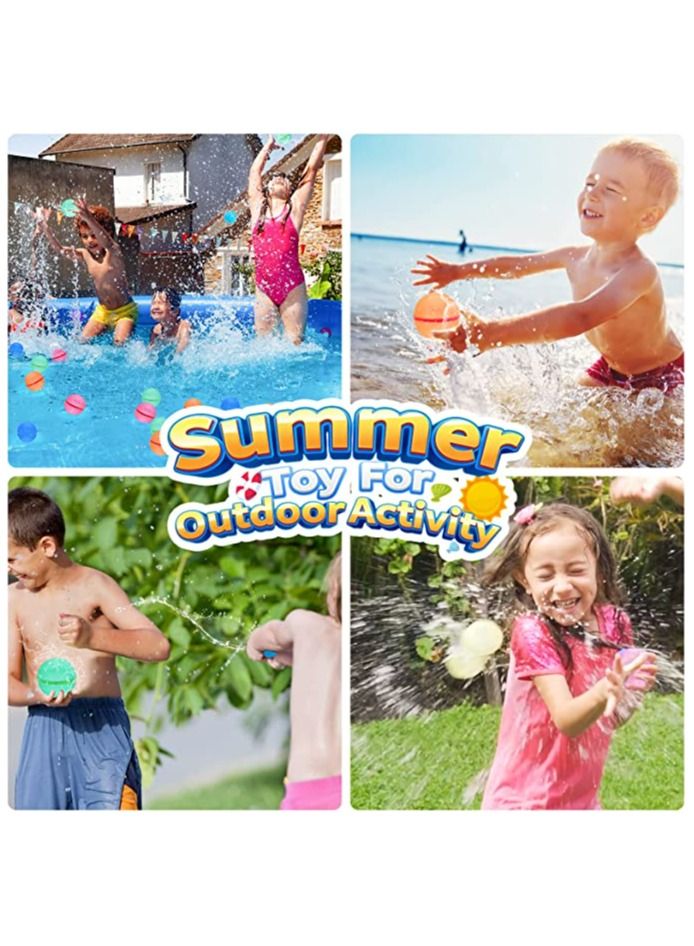 ORiTi ORiTi Reusable Water Bomb Balloons, Latex-Free Silicone Water Ball with Mesh Bag, Self-Sealing for Kids Adults Outdoor Activities Water Games Toy Summer Fun Party Supplies (6Pcs)  - Image 4