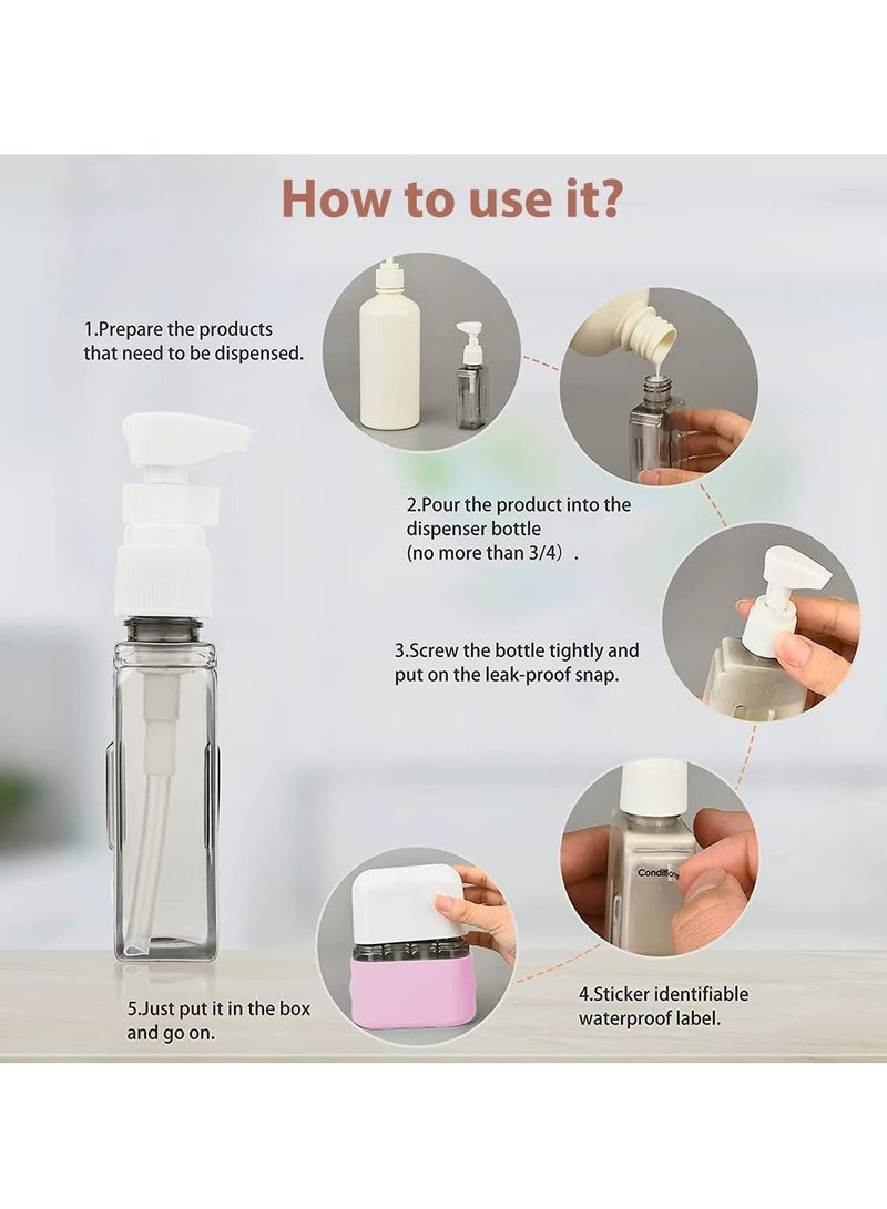 Oasisgalore Travel Size Toiletries, 4pcs Travel Containers, Travel Bottles Leak Proof with Labels.  - Image 3