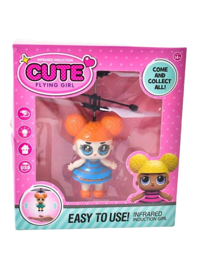 Cute Infrared Hand Induction Flying Girl  Helicopter Toy
