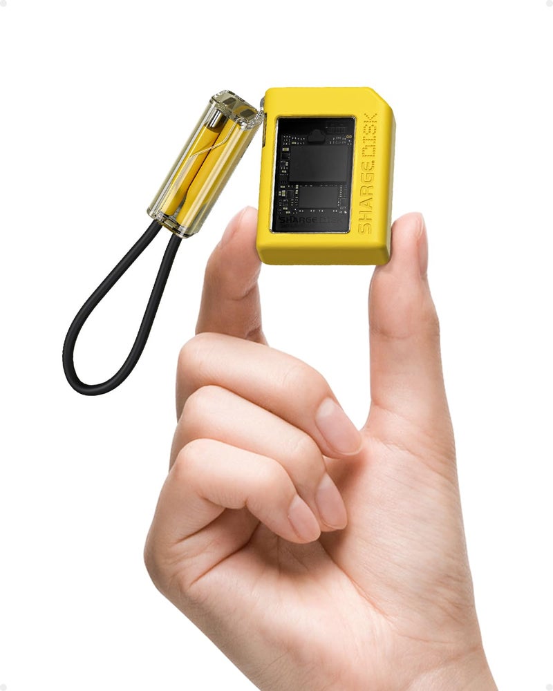 Sharge Disk M.2 NVMe SSD Enclosure with Active Cooling System, 10Gbps USB C 3.2 Gen2, Enclosure NVMe Reader Supports M Keys and Size 2230 SSDs, Yellow - Image 1