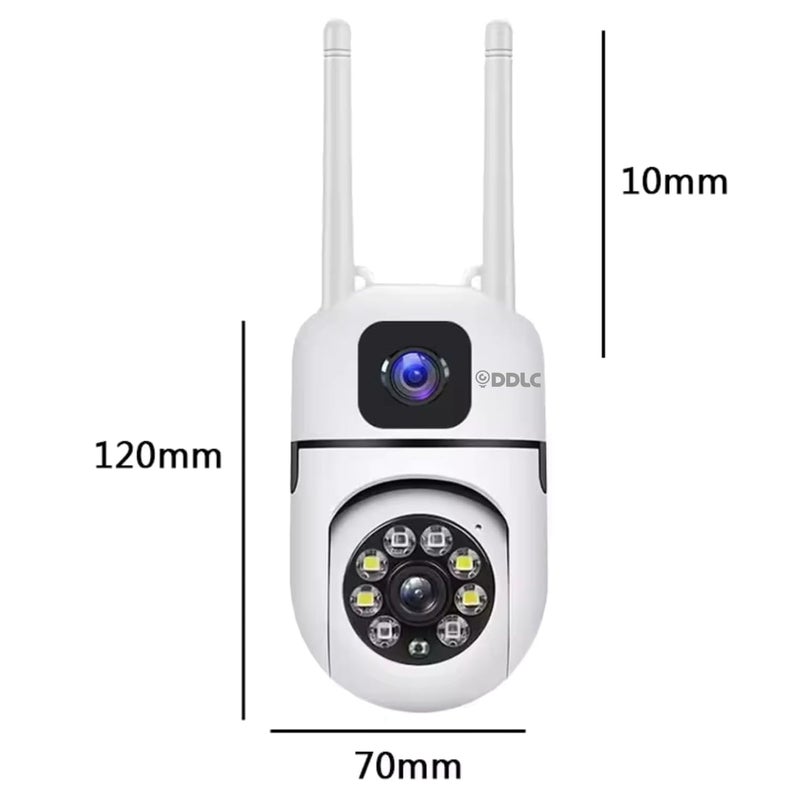 DDLC Dual Lens Mini PTZ WiFi Camera | Full HD 1080P | Dual View & Dual Area Cover | 4MP Double Screen | IR+Color Vision | Two-Way Audio | Motion Detection | Digital Zoom | Indoor Security Camera - Image 2