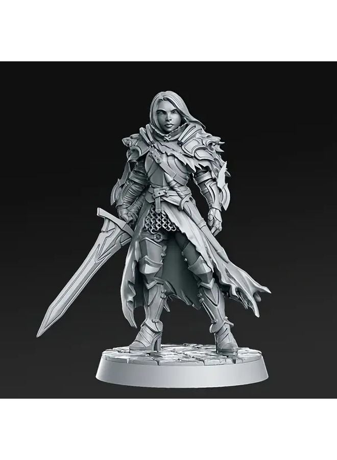 الأميرة المحاربة ABS غير المطلية تمثال مصغر لدنغونز آند دراغونز 40مم شخصية ألعاب الأدوار بسيف ودرع - Image 5