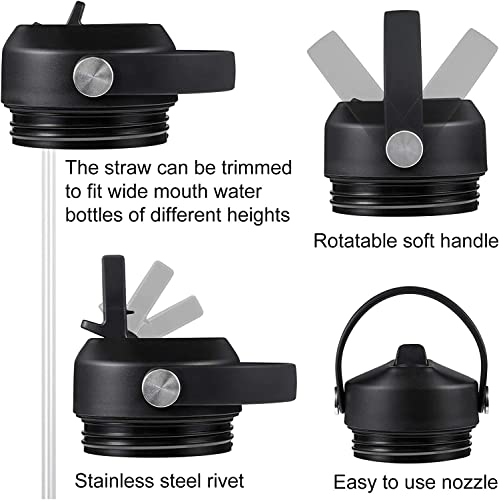 FLORAPELL Straw lid for Yeti Rambler 18 26 36 64 oz, Lid with Straws and Flexible Handle, Replacement Cap for Yeti 18oz 26oz 36oz 64oz Rambler Water Bottle Straw Cap, King Crab - Image 4