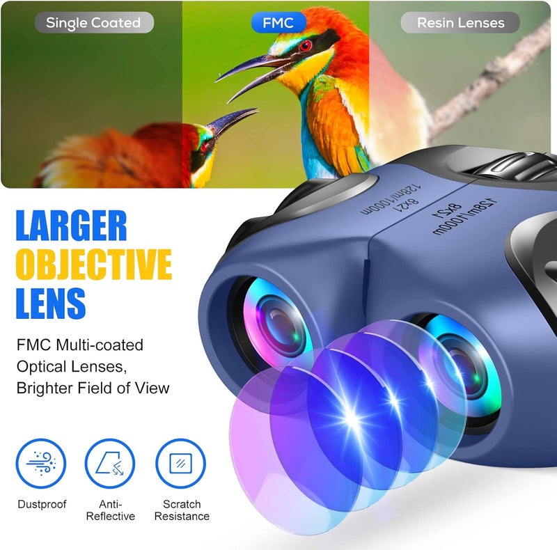 LET'SGO LET'S GO! Binocular for Kids, Compact High Resolution Shockproof Binoculars - Image 4
