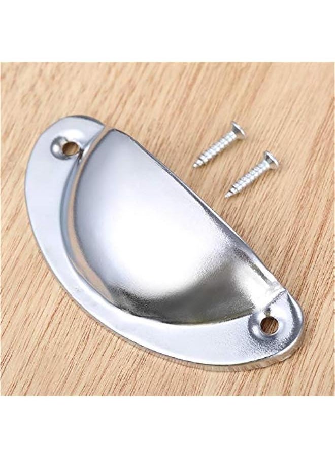 Generic Cup Cabinet Pulls, 10PCS Vintage Drawer Handles Lovely Copper Door Knobs for Dresser Cupboard Kitchen Furniture Decoration, with Screws (Silver)  - Image 2