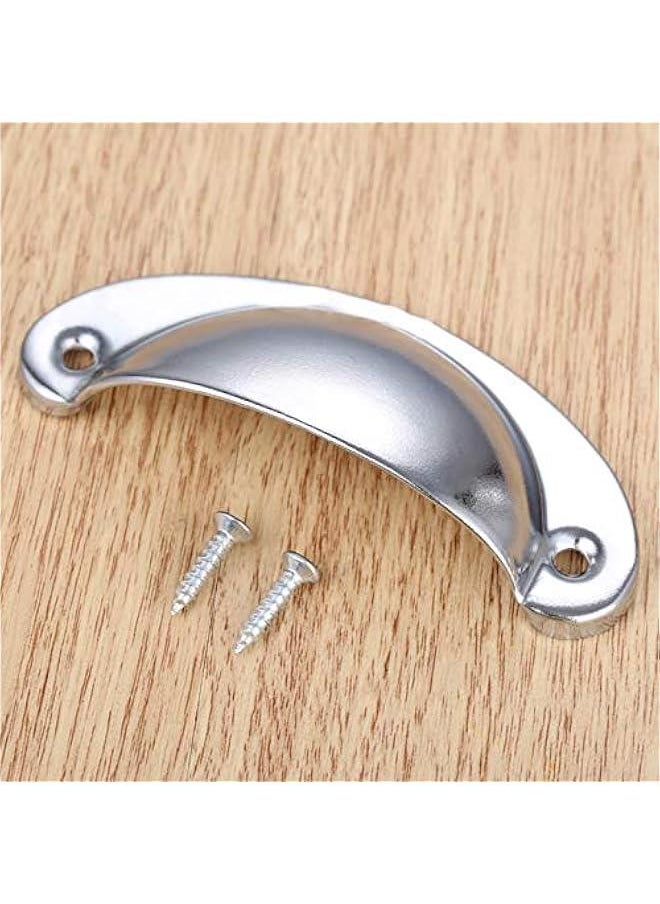 Generic Cup Cabinet Pulls, 10PCS Vintage Drawer Handles Lovely Copper Door Knobs for Dresser Cupboard Kitchen Furniture Decoration, with Screws (Silver)  - Image 3