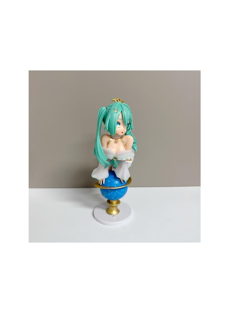 Music World Songstress Figure Creative Globe PVC Doll Twin-Tails Anime Desktop Ornament Birthday Gift Collection 17cm - Image 1