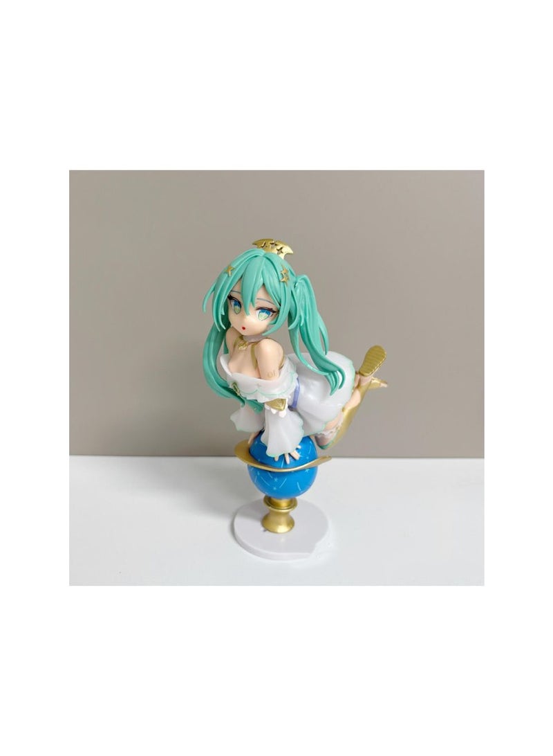 Music World Songstress Figure Creative Globe PVC Doll Twin-Tails Anime Desktop Ornament Birthday Gift Collection 17cm - Image 2