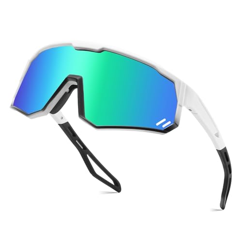 Karsaer Polarized Cycling Glasses Sports Sunglasses, UV400 Protection Baseball Running Glasses for Men Women Youth E1267, Multicolour, Large - Image 1
