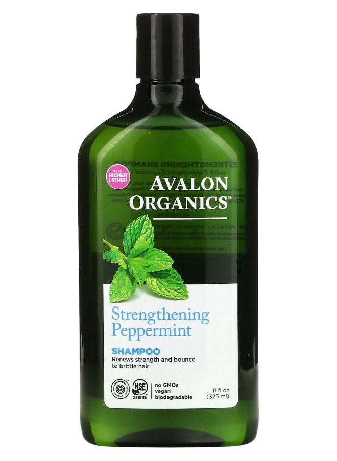 Avalon Organics Shampoo Strengthening Peppermint 11 fl oz (325 ml) 