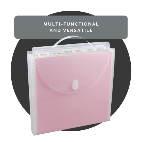 Advantus Expandable Paper Organizer, Accordion File Organizer, Important Document Holder, Clear with 12 Pockets, White, 12x12 Inches - Image 4